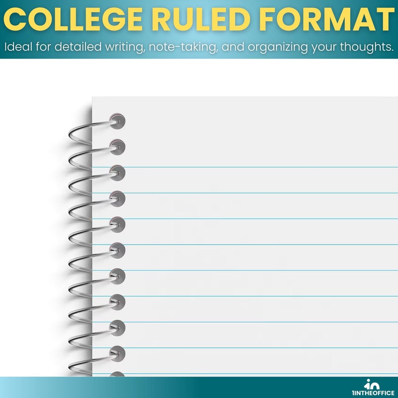 1InTheOffice Notepads 4x6 College Ruled, Assorted colors, 50 sheets/pad, 5 pack - Image 3